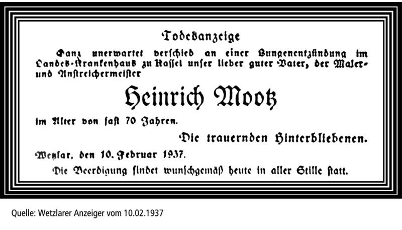 Todesanzeige von Heinrich Mootz