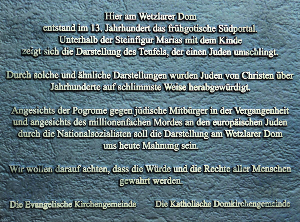 08 WdE-Station Antisemitismus Gedenkplatte am Dom
