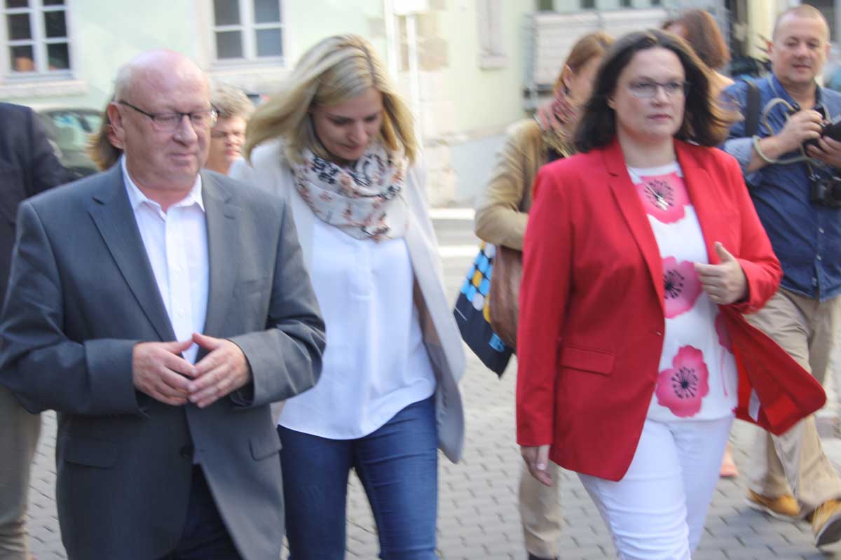 WdE-Gruppenführung für Andrea Nahles und SPD UB LDK am 17.09.2018