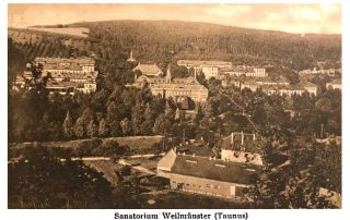 Historische Postkartenansicht Sanatorium Weilburg