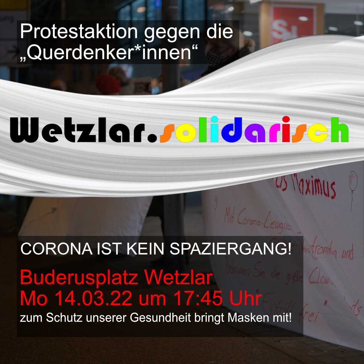 WZ-solidarisch Mahnwache 14.03.2022 Buderusplatz