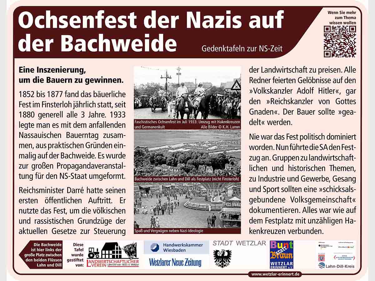 Vorschau auf Tafel 16 Ochsenfest 1933 Standort Bachweide Lahnsteg