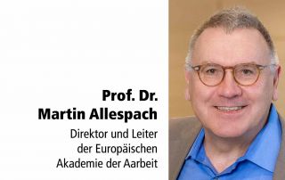 Bild von Prof. Dr. Martin Allespach, Leiter der europäischen Akademie der Arbeit, Tafelstifter, Tafel 18 Christian W. Mackauer