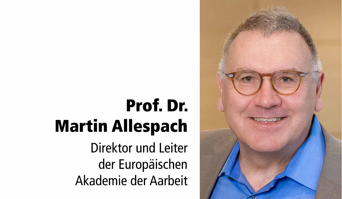 Bild von Prof. Dr. Martin Allespach, Leiter der europäischen Akademie der Arbeit, Tafelstifter, Tafel 18 Christian W. Mackauer