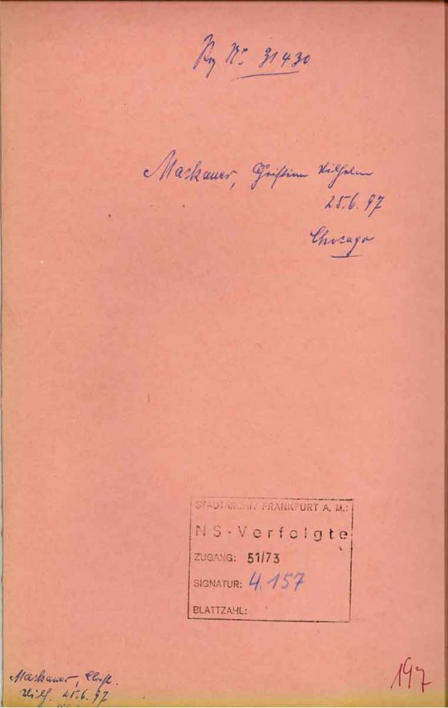 0-7 Mackauer Entschädigungsakte 1950