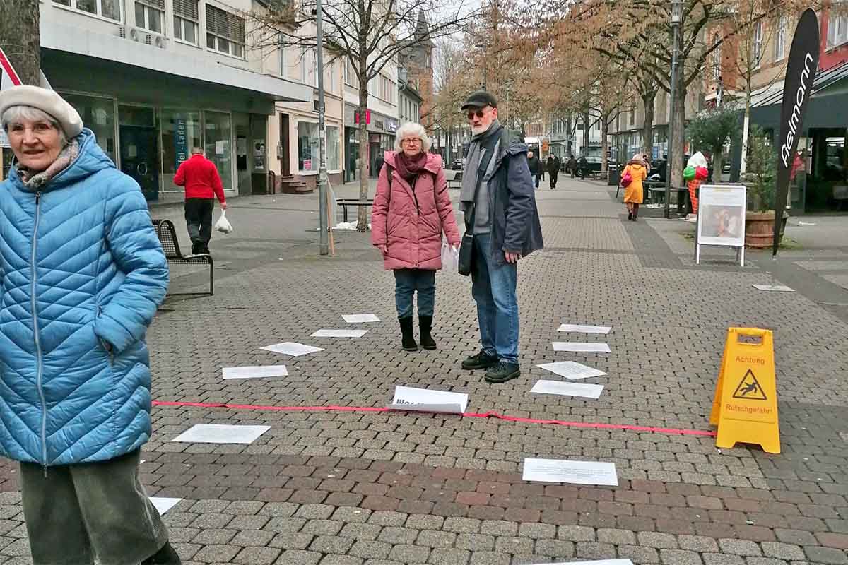 Aktion »Rote Linien« gegen Verstösse gegen das GG am 07.02.2026 der WürdeGruppe Mittelhessen