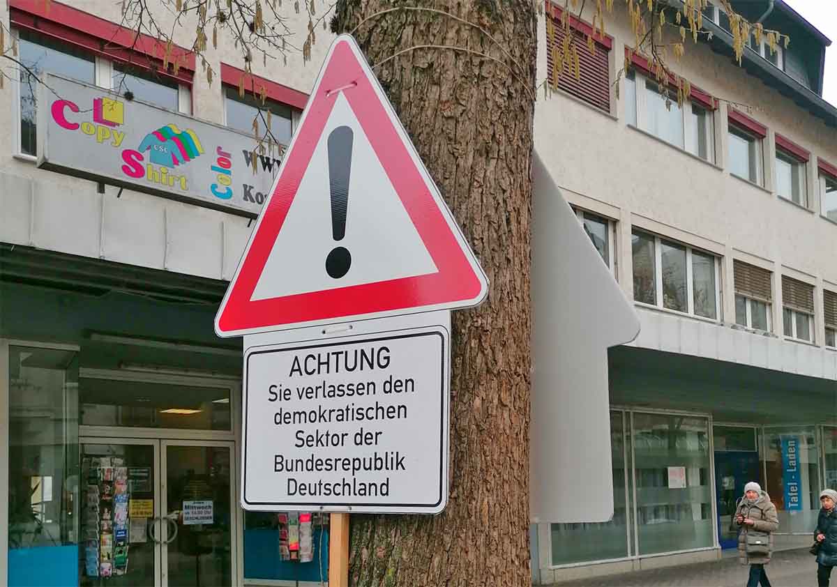 Aktion »Rote Linien« gegen Verstösse gegen das GG am 07.02.2026 der WürdeGruppe Mittelhessen