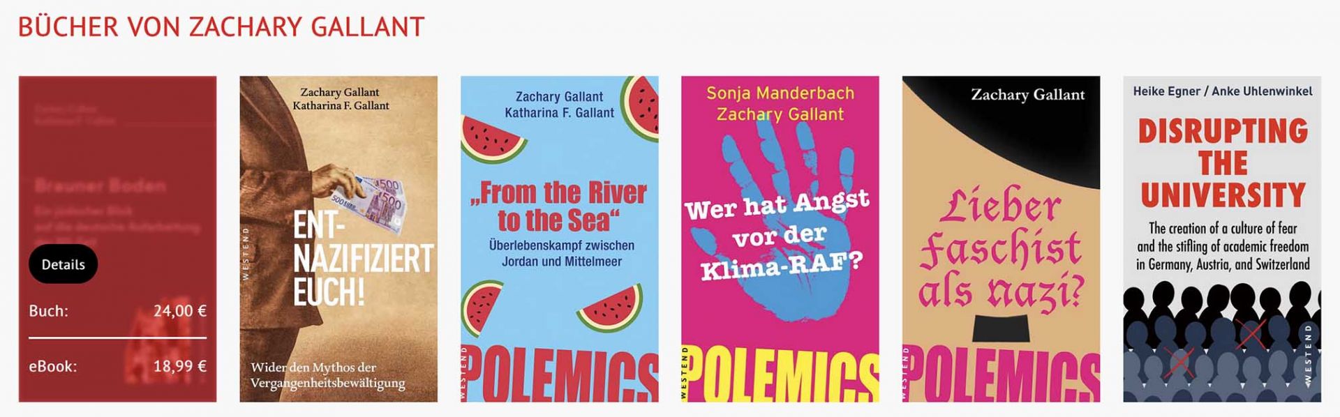 Bücher von Zachary Gallant im Westend-Verlag