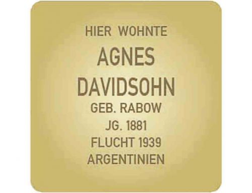 Stolperstein für Agnes Davidsohn