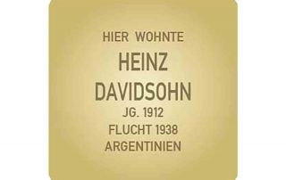 Stolperstein für Heinz Davidsohn