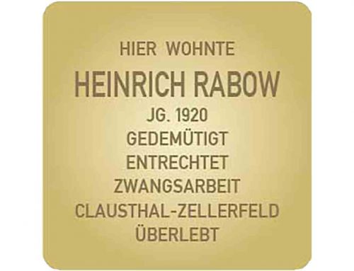 Stolperstein für Heinrich Georg Rabow