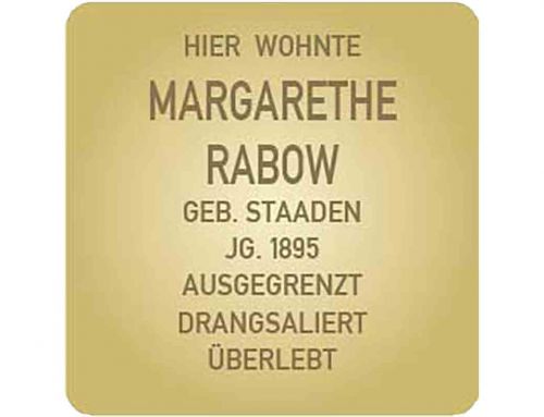 Stolperstein für Margarethe Rabow