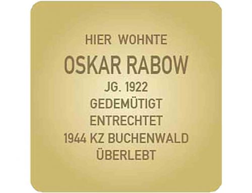 Stolperstein für Oskar Emil Rabow