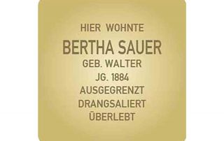 Stolperstein für Bertha Sauer